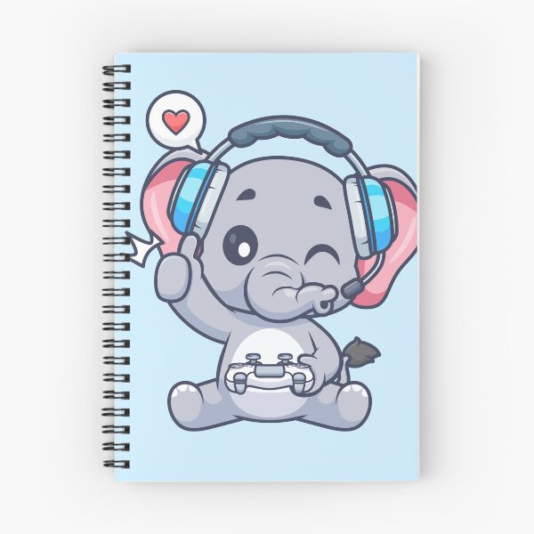 Item preview,  Cute Elephant Gaming Cartoon Vector Icon Illustration designed and sold by hjian8219.