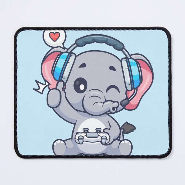 Item preview,  Cute Elephant Gaming Cartoon Vector Icon Illustration designed and sold by hjian8219.