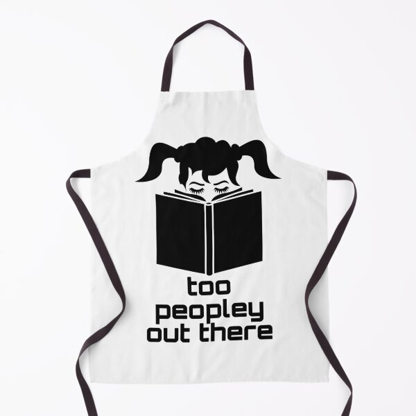 Item preview, funny bookworm: its too peopley out there with a two ponytail girl art designed and sold by EmeraldeaArt.