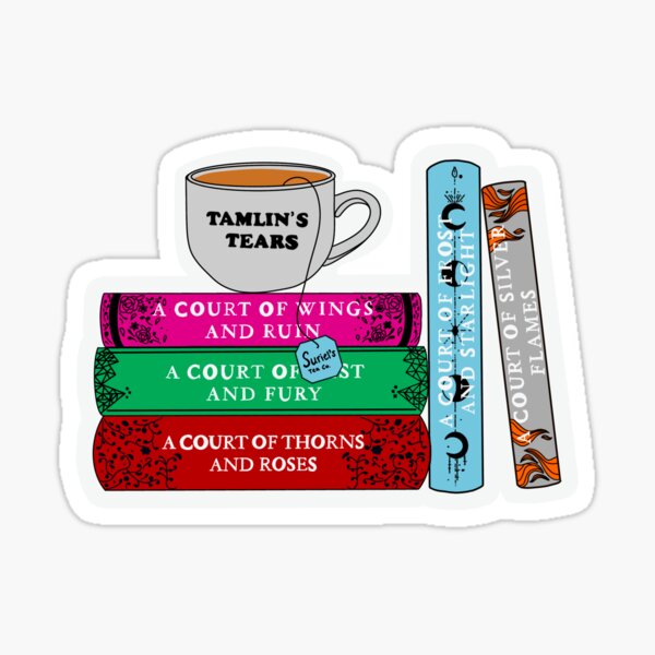 Item preview, ACOTAR Bookstack with Tamlin's Tears Tea cup from Suriel's Tea Company  designed and sold by LaurensBooks.