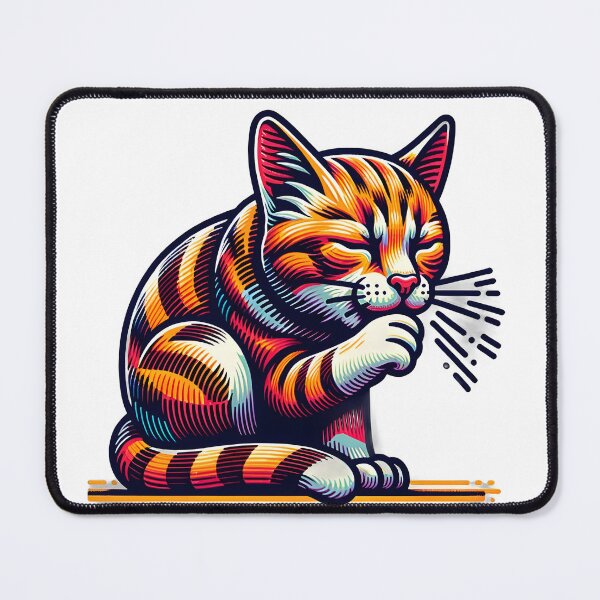 Item preview, Coughing cat sticker designed and sold by Travelcases.