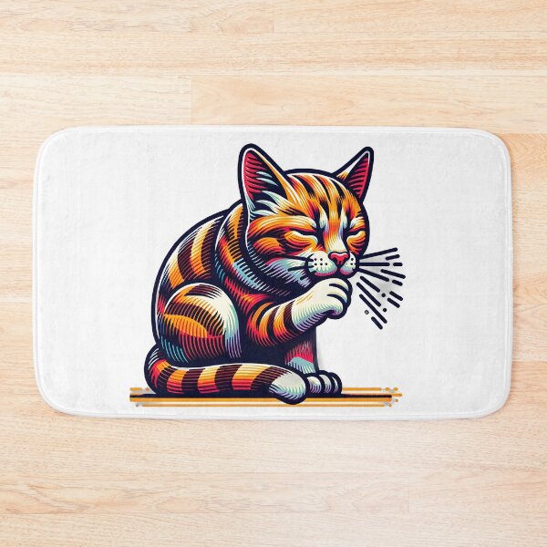 Item preview, Coughing cat sticker designed and sold by Travelcases.