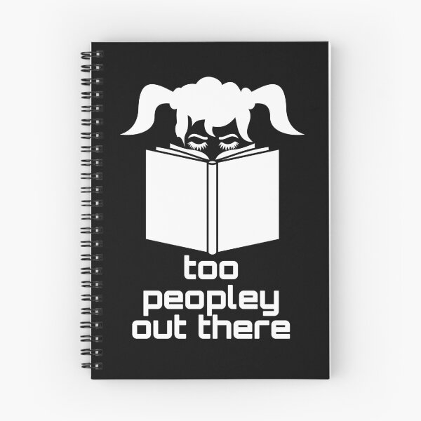 Item preview, funny bookish: its too peopley out there with a two ponytail girl art designed and sold by EmeraldeaArt.