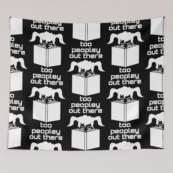 Item preview, funny bookish: its too peopley out there with a two ponytail girl art designed and sold by EmeraldeaArt.