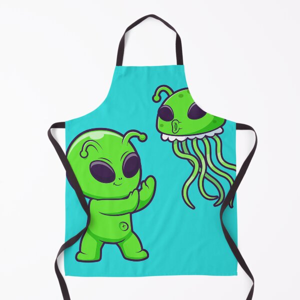 Item preview, Cute Alien with Jellyfish Alien Cartoon Vector Icon Illustration designed and sold by hjian8219.