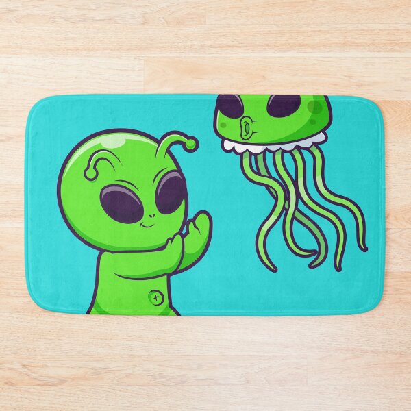 Item preview, Cute Alien with Jellyfish Alien Cartoon Vector Icon Illustration designed and sold by hjian8219.