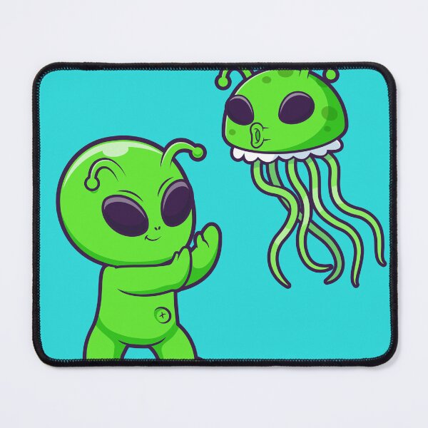 Item preview, Cute Alien with Jellyfish Alien Cartoon Vector Icon Illustration designed and sold by hjian8219.