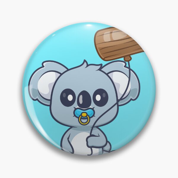 Item preview, Cute Baby Koala Holding Branch with Wood Balloon Cartoon Vector Icon Illustration designed and sold by hjian8219.