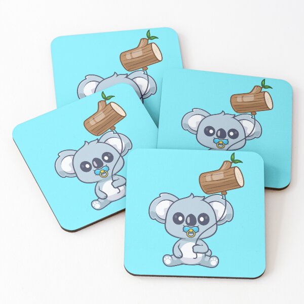 Item preview, Cute Baby Koala Holding Branch with Wood Balloon Cartoon Vector Icon Illustration designed and sold by hjian8219.