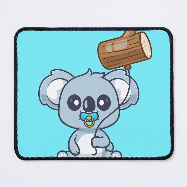 Item preview, Cute Baby Koala Holding Branch with Wood Balloon Cartoon Vector Icon Illustration designed and sold by hjian8219.