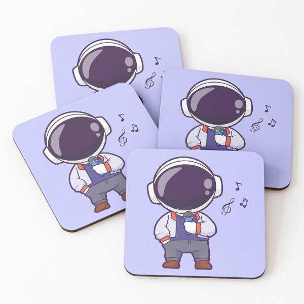 Item preview,  Cute Astronaut Singing with Microphone Cartoon Vector Icon Illustration designed and sold by hjian8219.