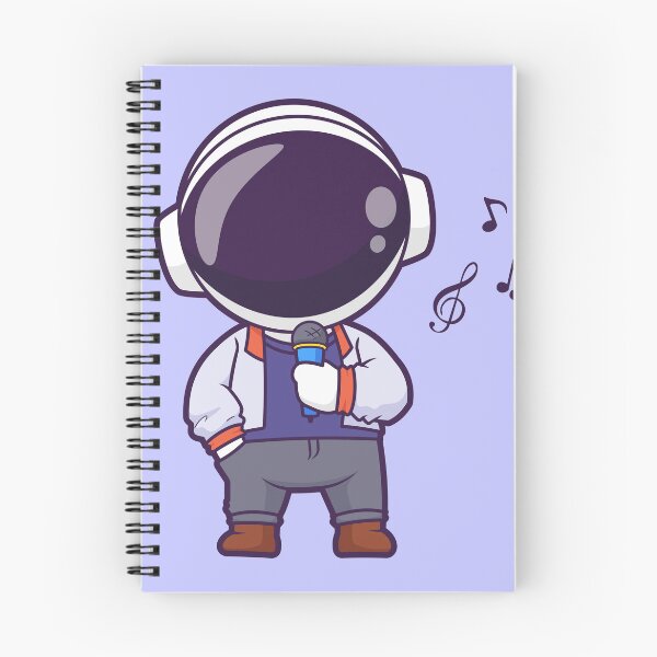 Item preview,  Cute Astronaut Singing with Microphone Cartoon Vector Icon Illustration designed and sold by hjian8219.
