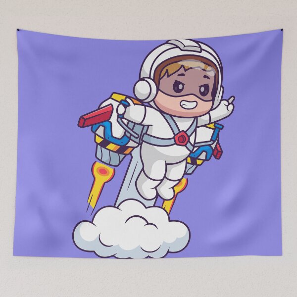 Item preview,  Cute Astronaut Man Flying with Rocket Cartoon Vector Icon Illustration designed and sold by hjian8219.