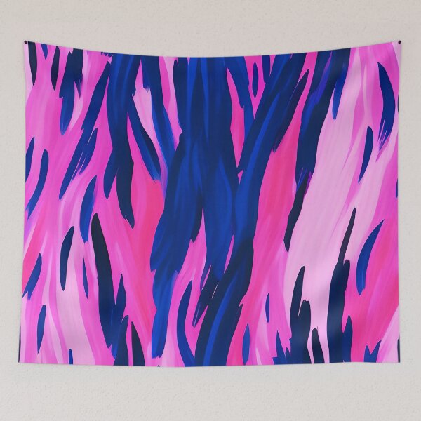 Item preview, Abstract Hot Pink and Navy Blue Brush Strokes Painting for Vibrant Decor designed and sold by kathrynchill.