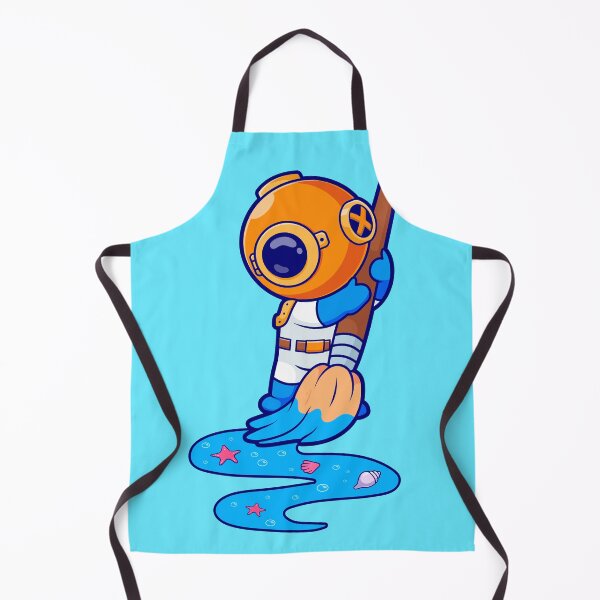 Item preview, Cute Diver Drawing Sea with Paint Brush Cartoon Vector Icon Illustration designed and sold by hjian8219.