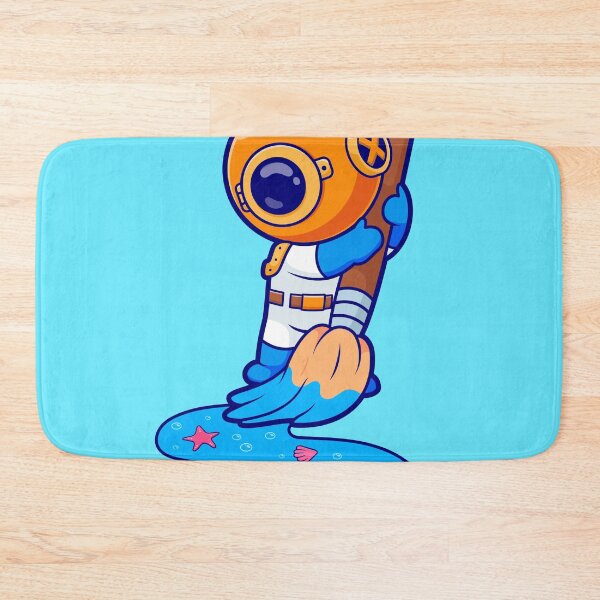 Item preview, Cute Diver Drawing Sea with Paint Brush Cartoon Vector Icon Illustration designed and sold by hjian8219.