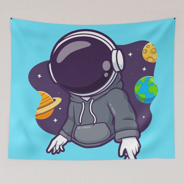 Item preview,  Cute Astronaut Wearing Hoodie Jacket Space Cartoon Vector Icon Illustration designed and sold by hjian8219.