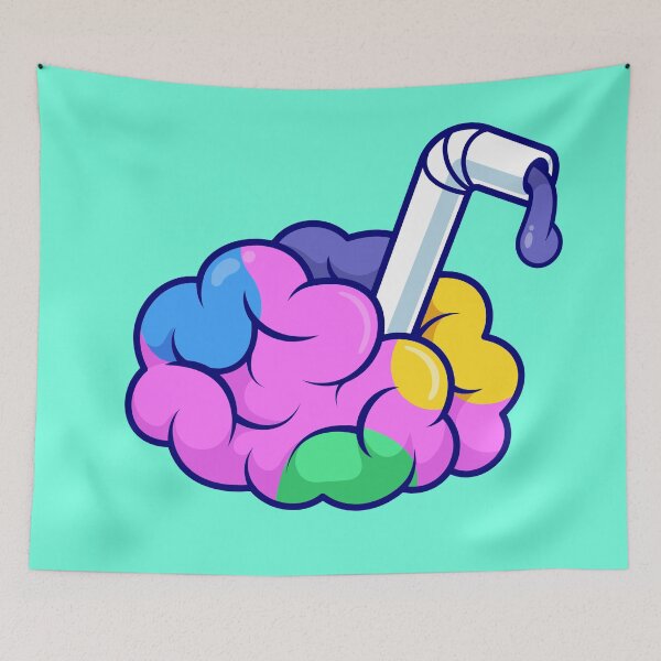 Item preview, Cute Brain with Rainbow Juice Cartoon Vector Icon Illustration designed and sold by hjian8219.