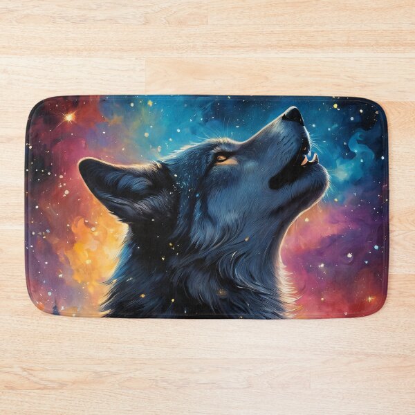 Item preview, Majestic Wolf Howl Under Moonlit Sky designed and sold by ByteyCreatives.