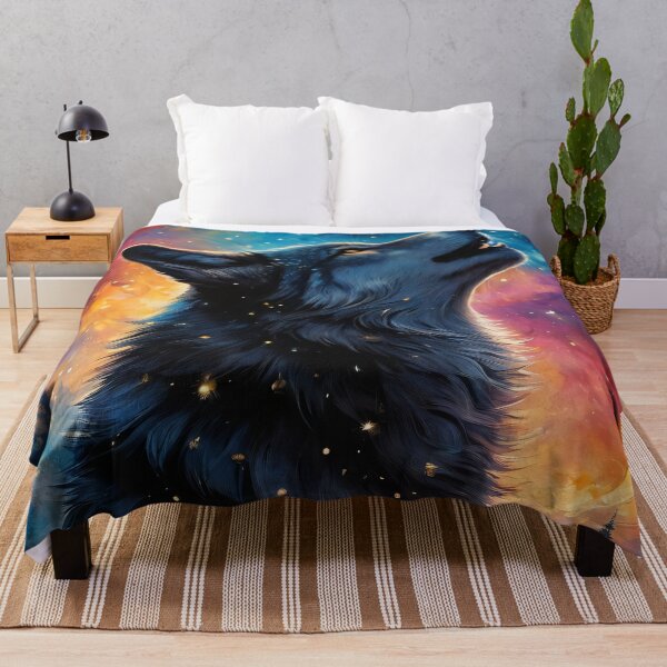 Item preview, Majestic Wolf Howl Under Moonlit Sky designed and sold by ByteyCreatives.