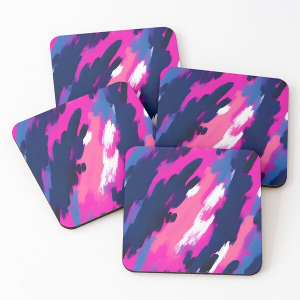 Item preview, Abstract Pink Blue Navy and White Brush Stroke Pattern for Eclectic Decor designed and sold by kathrynchill.