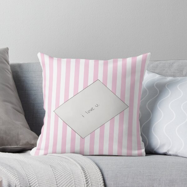 Item preview, Coquette Love Letter on Pink Striped Background designed and sold by WBArtwork.