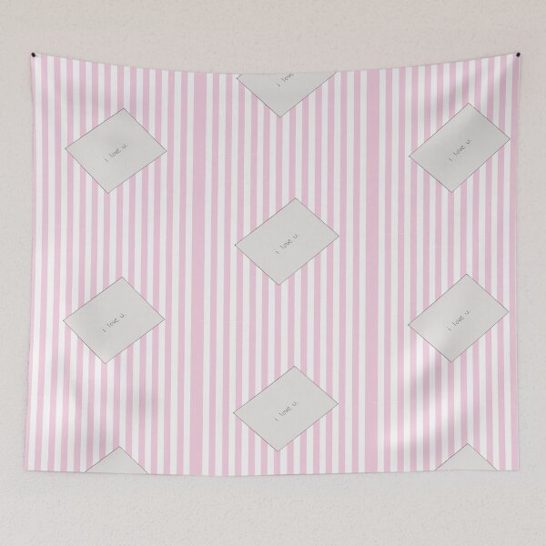 Item preview, Carta de amor coqueta sobre fondo de rayas rosa designed and sold by WBArtwork.