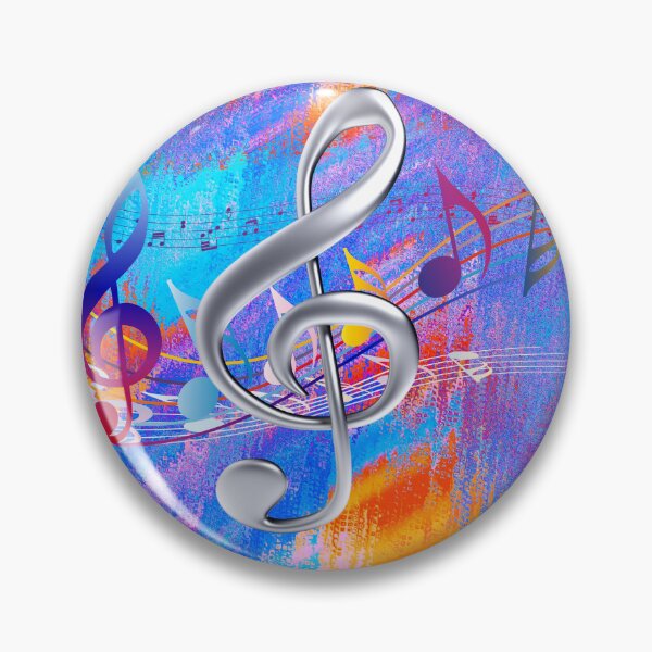 Item preview, Treble Clef & Treble Clef In Colorful Music Notation designed and sold by BrightrDayMusicArt.