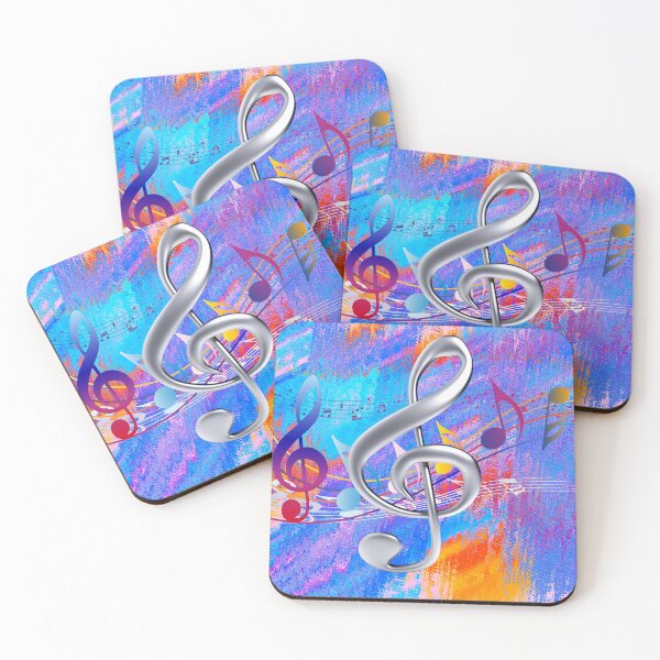 Item preview, Treble Clef & Treble Clef In Colorful Music Notation designed and sold by BrightrDayMusicArt.