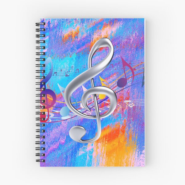Item preview, Treble Clef & Treble Clef In Colorful Music Notation designed and sold by BrightrDayMusicArt.