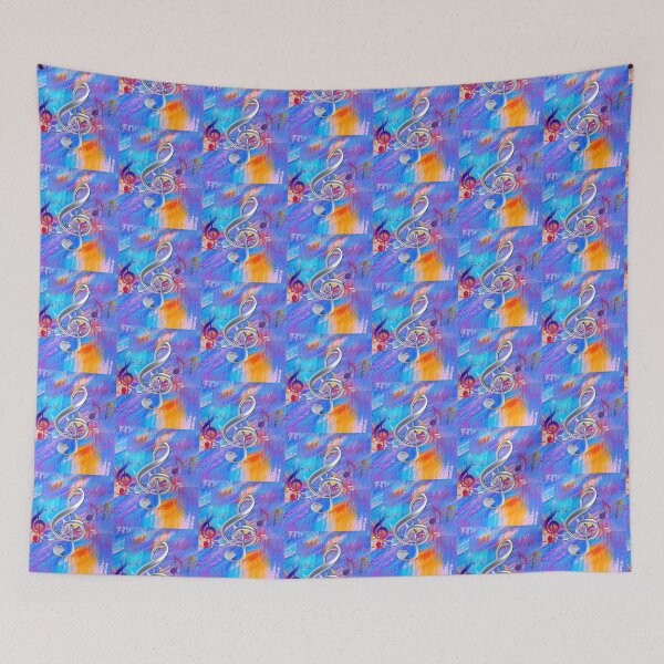 Item preview, Treble Clef & Treble Clef In Colorful Music Notation designed and sold by BrightrDayMusicArt.