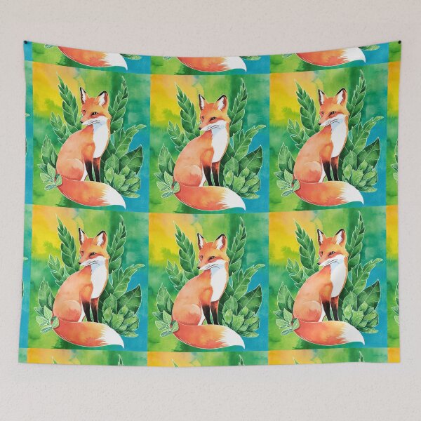 Artikelvorschau, Süßer Fuchs. Entzückender Fuchs, Aquarellfuchs, Fuchszeichnung, Blumenfuchs, Fuchsbild entworfen und verkauft von FoxVibes.
