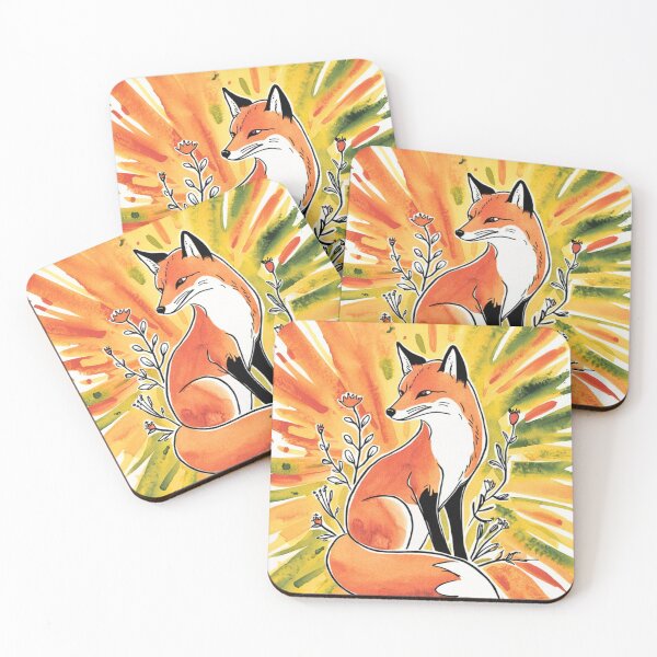Item preview, Cute Fox. Adorable fox, watercolor fox, fox drawing, floral fox, fox image designed and sold by FoxVibes.