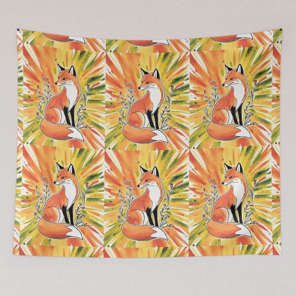 Artikelvorschau, Süßer Fuchs. Entzückender Fuchs, Aquarellfuchs, Fuchszeichnung, Blumenfuchs, Fuchsbild entworfen und verkauft von FoxVibes.