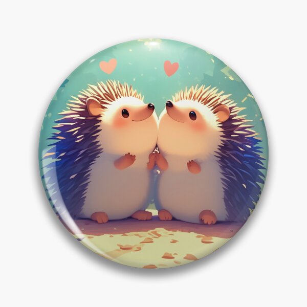 Item preview, Two cute hedgehogs find love at first sight. designed and sold by TheVibesGallery.