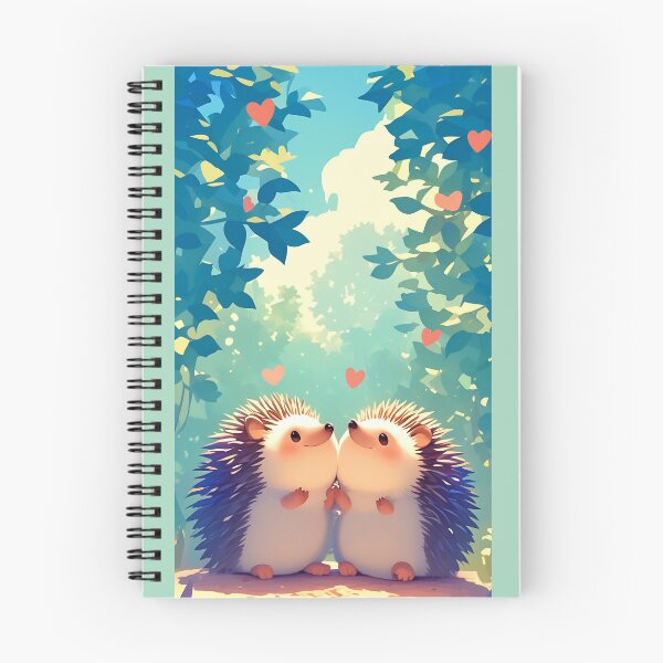 Item preview, Two cute hedgehogs find love at first sight. designed and sold by TheVibesGallery.