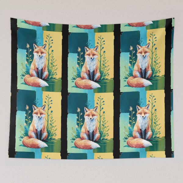 Artikelvorschau, Süßer Fuchs. Entzückender Fuchs, Aquarellfuchs, Fuchszeichnung, Blumenfuchs, Fuchsbild entworfen und verkauft von FoxVibes.