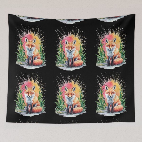 Item preview, Cute Fox. Adorable fox, watercolor fox, fox drawing, floral fox, fox image designed and sold by FoxVibes.