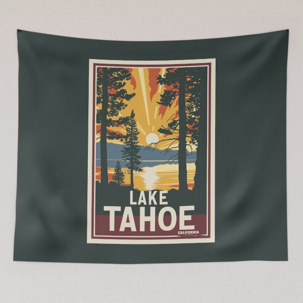 Item preview, A Vintage Travel Illustration of Lake Tahoe - California  designed and sold by GoodOldVintage.