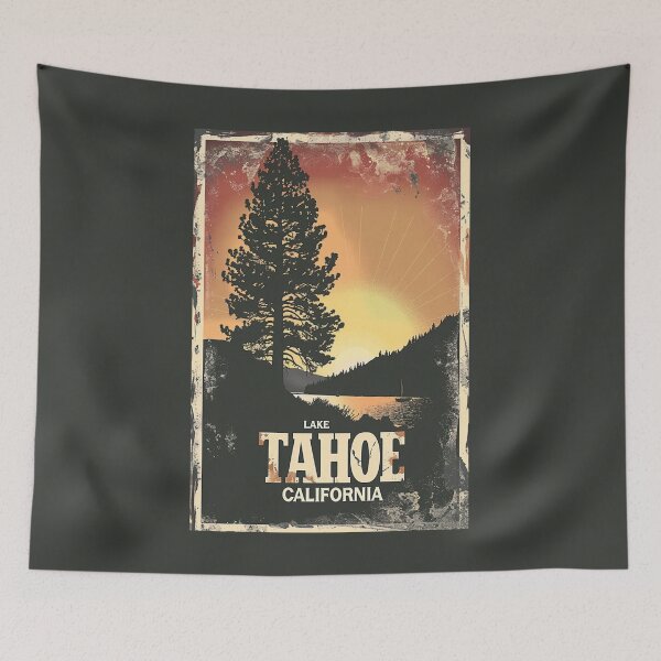 Item preview, A Vintage Travel Illustration of Lake Tahoe - California  designed and sold by GoodOldVintage.