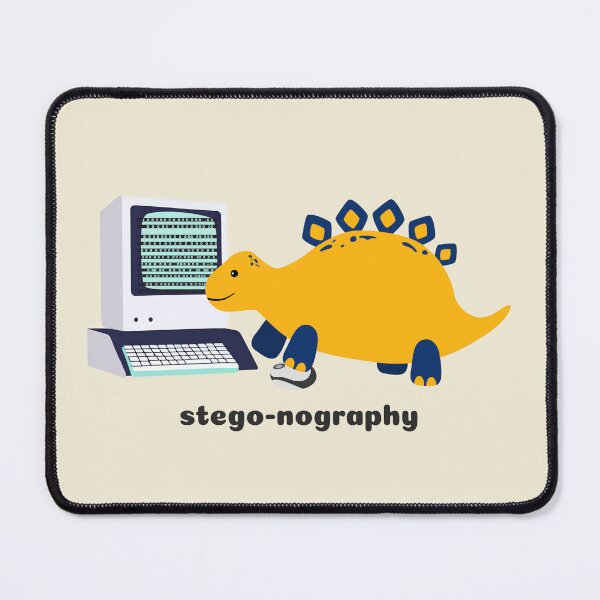 Item preview, Stego-nography. Dinosaur Hacker. designed and sold by Tee-Rex Designs.