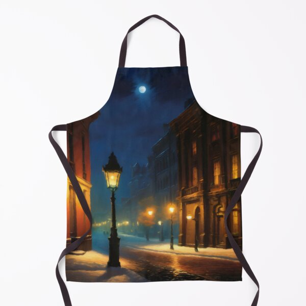 Item preview, Moonlit Serenity on Snowy Urban Street designed and sold by Zeph1.