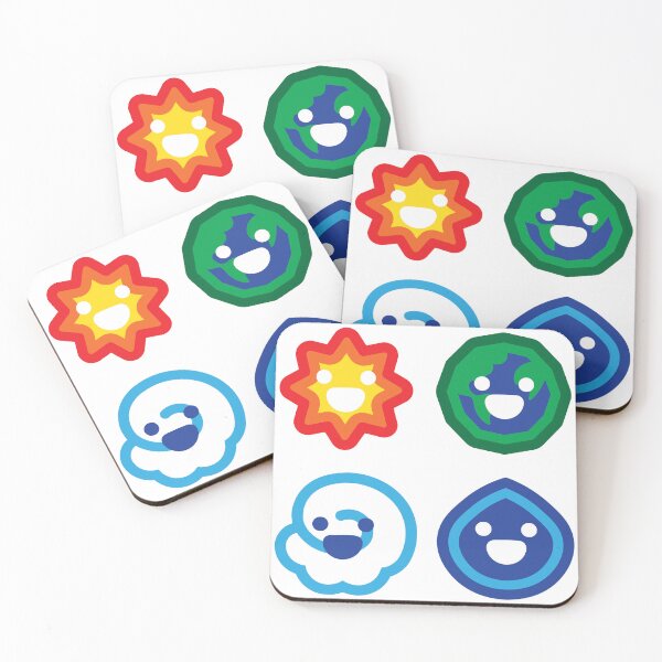 Item preview, Cute Elemental Icons Pattern - Adorable Earth, Water, Air, and Fire Faces designed and sold by Carsondood.