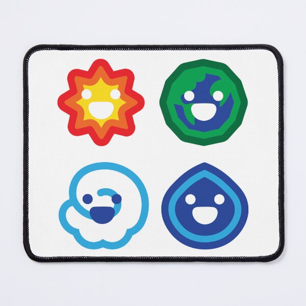 Item preview, Cute Elemental Icons Pattern - Adorable Earth, Water, Air, and Fire Faces designed and sold by Carsondood.