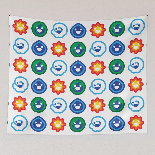 Item preview, Cute Elemental Icons Pattern - Adorable Earth, Water, Air, and Fire Faces designed and sold by Carsondood.