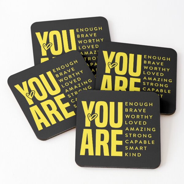 Item preview, YOU ARE...ENOUGH, BRAVE, WORTHY (Black and Yellow) designed and sold by Goody-Girls.