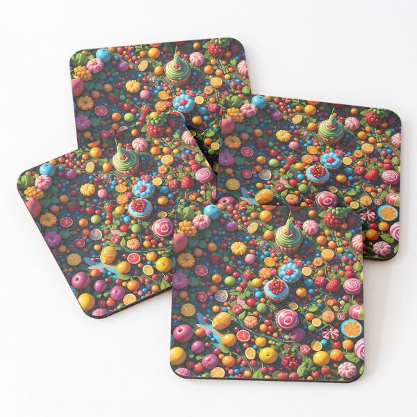 Item preview, Vibrant pattern of fruits, candies, cupcakes designed and sold by Astralia.
