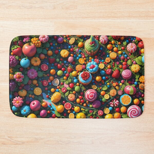 Item preview, Vibrant pattern of fruits, candies, cupcakes designed and sold by Astralia.