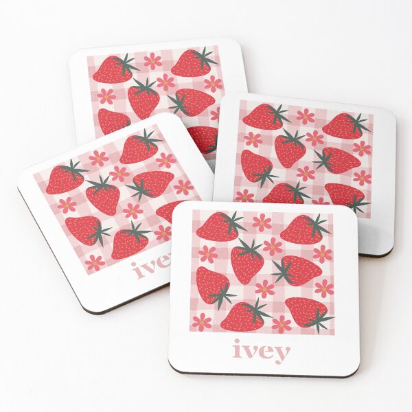 Item preview, Ivey Name Print Strawberry Flower Picnic - Sticker, Notebook, Art Print, Coaster, Card, Dorm Decor designed and sold by trendycac.