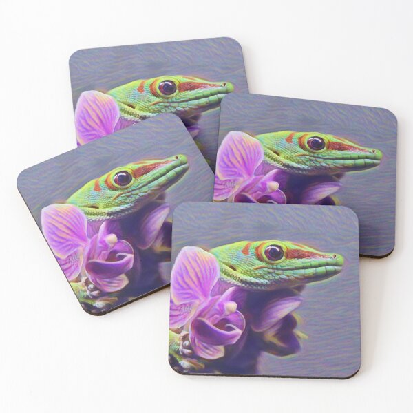 Item preview, Madagascar Day Gecko And Purple Orchids designed and sold by Heathermarie321.